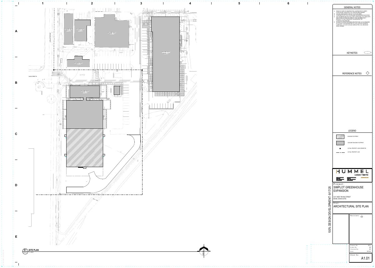 Site plan: Four new greenhouses approved on 10.91-acre industrial site