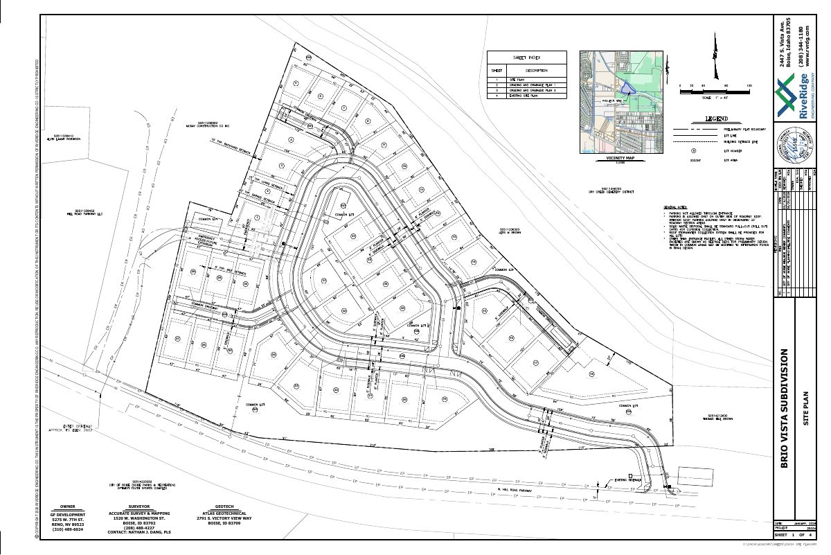 Site plan: 36-lot hillside subdivision approved with conditions on 8 acres
