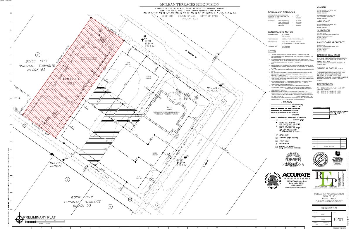 Site plan: Approved: three-story single-family home to replace damaged house on former office site