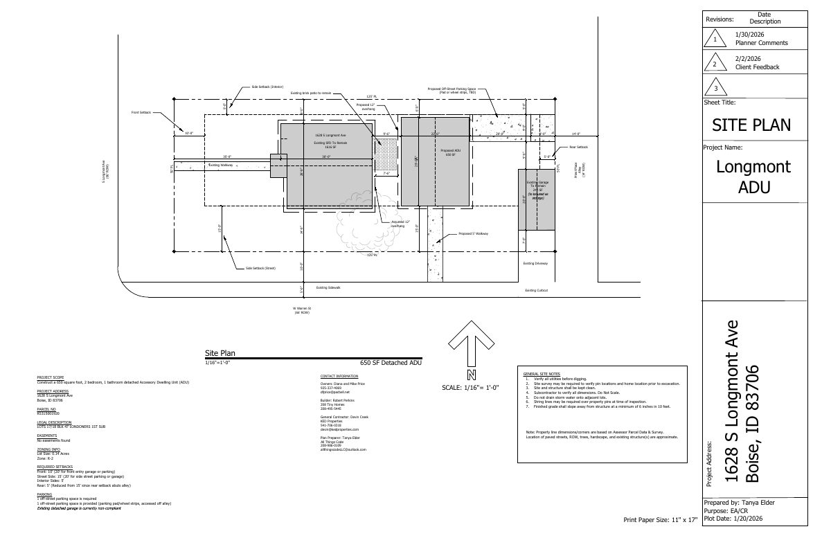 Site plan: Accessory dwelling unit approved for lot with existing single-family home