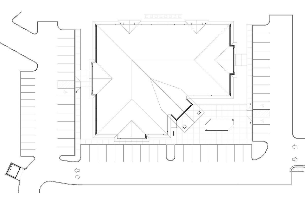 Site plan: Church use proposed for existing commercial building on weekends