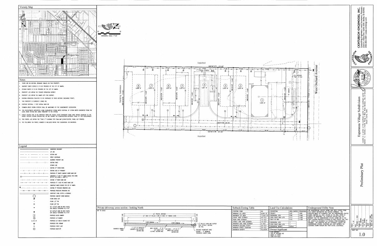 Site plan: 7-lot townhome subdivision proposed on 0.87-acre infill site