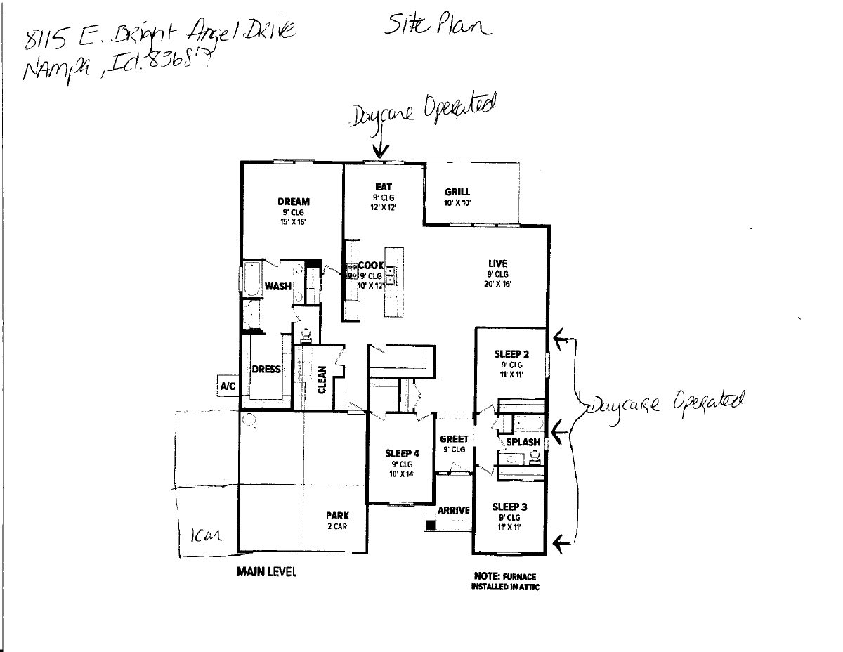 Site plan: Home daycare registration approved for residence