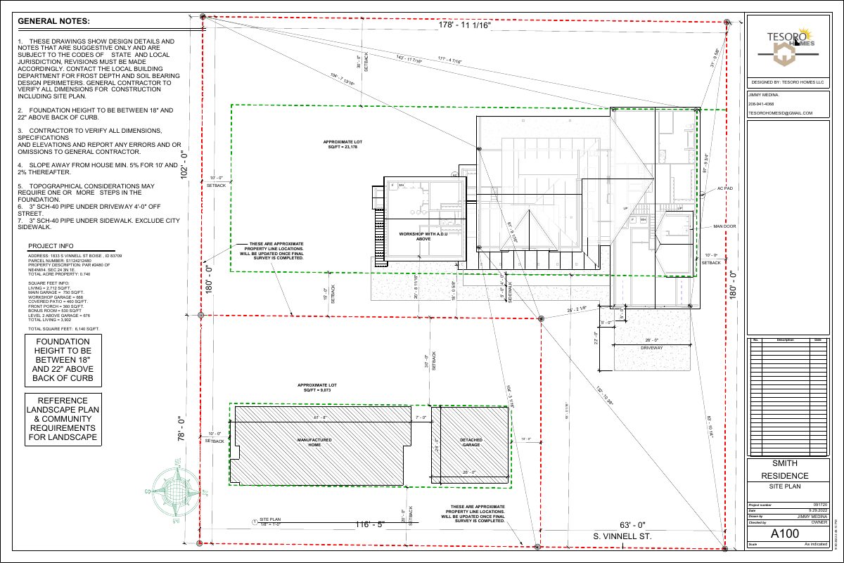 Site plan: Two-lot subdivision for 3 homes approved on 0.72-acre site