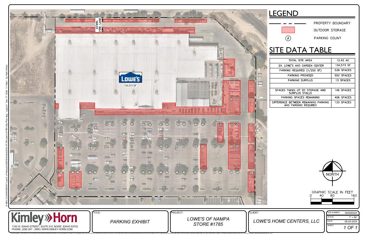 Site plan: Lowe's request to deviate from parking requirements withdrawn