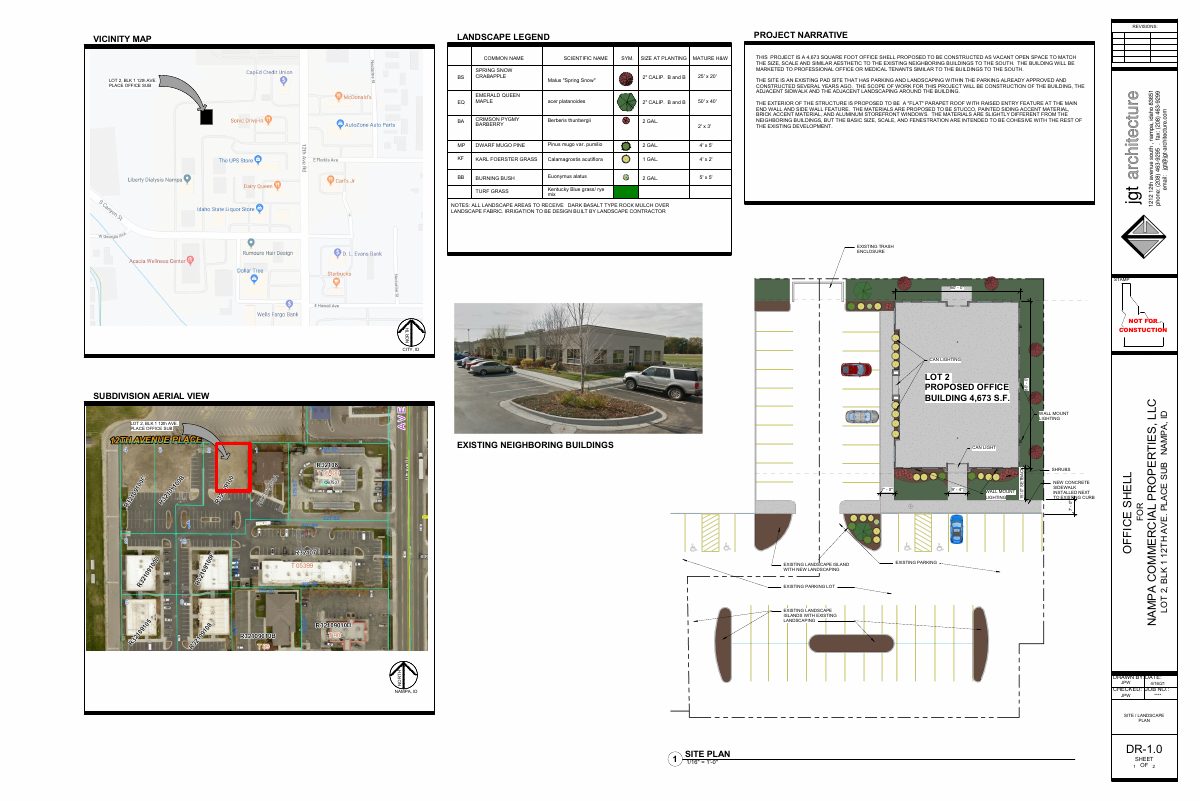 Site plan: One-story, 4,673-square-foot office building approved for lease to tenants