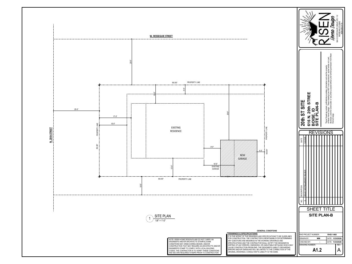 Site plan: Expansion of detached garage in historic district proposed