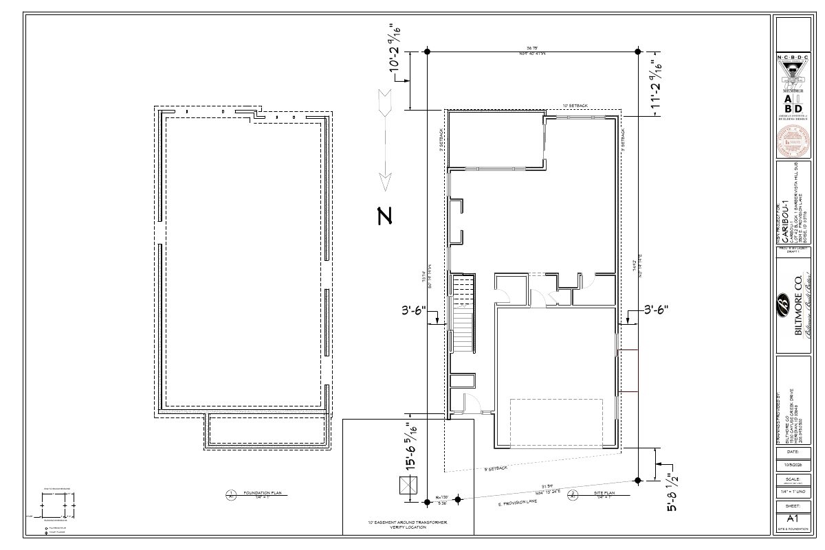 Site plan: Single-family home proposed on hillside lot
