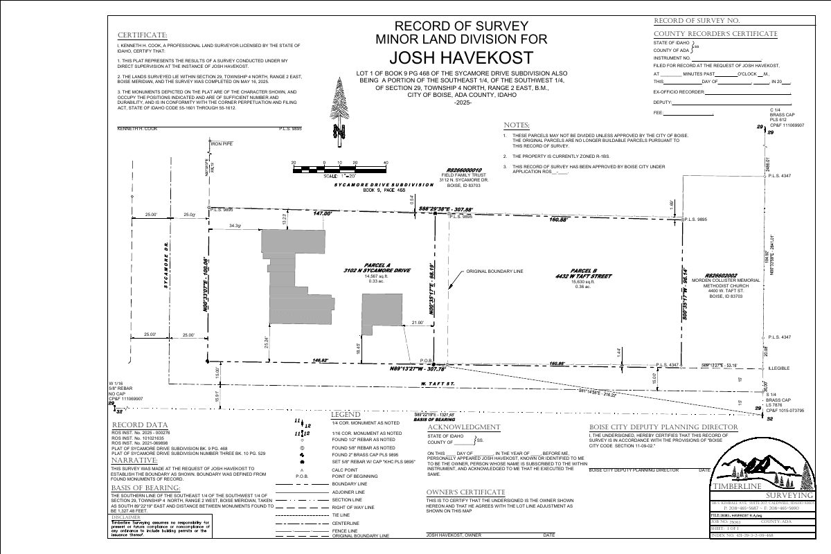 Site plan: Rezone and 4-lot subdivision for four detached homes awaits City Council decision