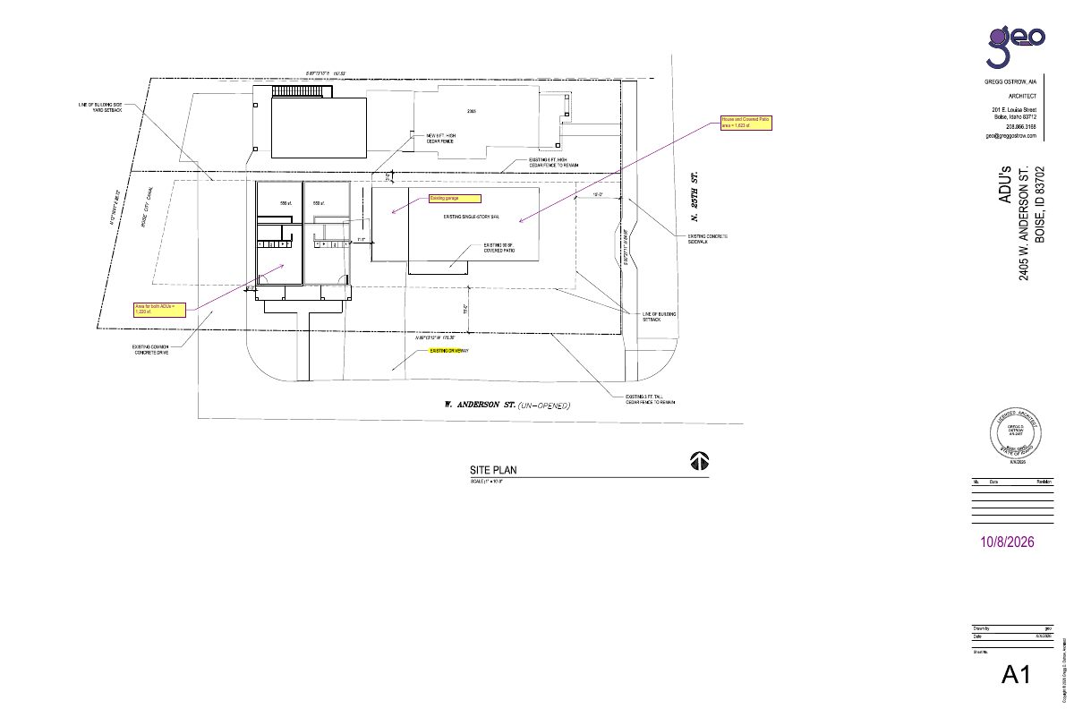 Site plan: Apartment above new two-car garage approved, with home remodel and addition