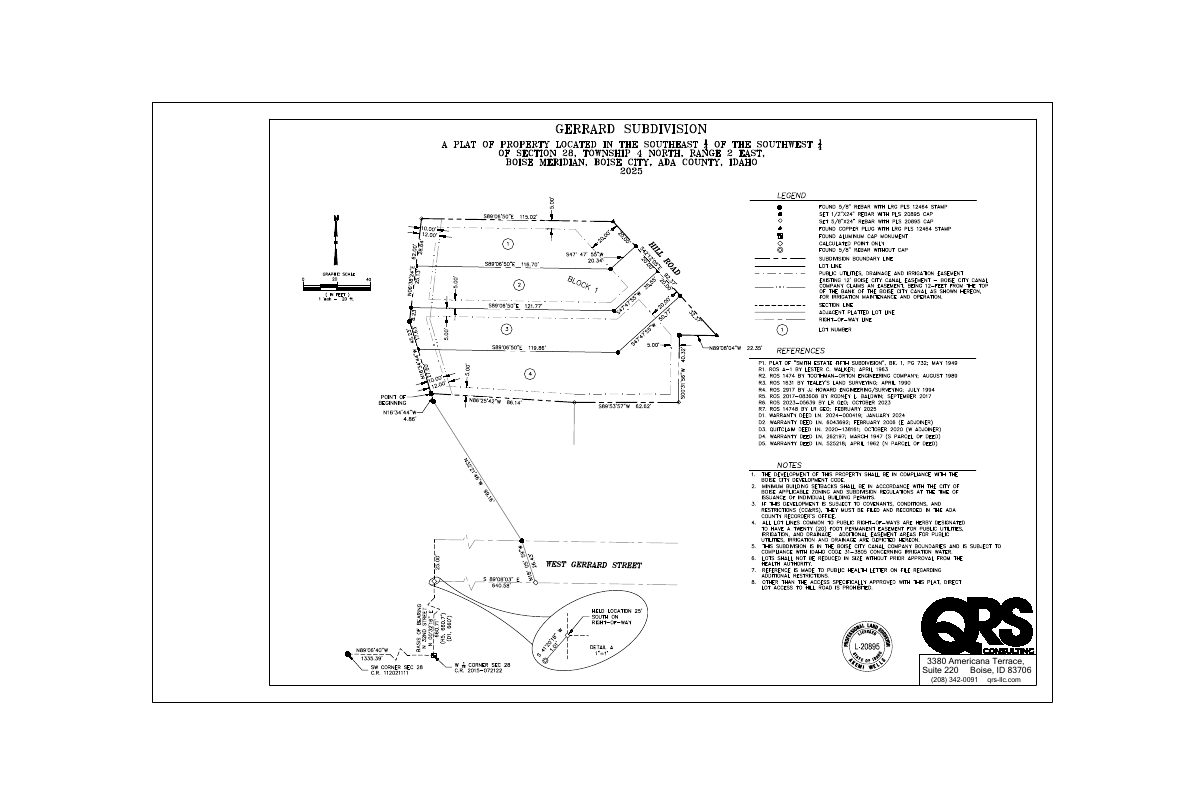 Site plan: 4-lot subdivision approved on a third-acre site