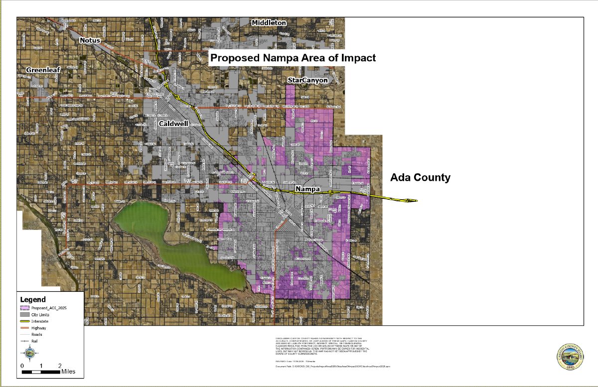 Site plan: Canyon County confirms Nampa's area of impact, leaves disputed Boise River strip out