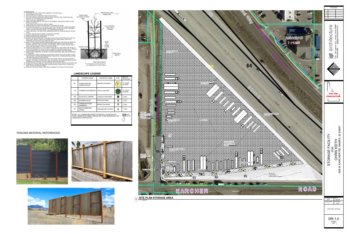 Site plan: Open storage yard for large trailers and manufactured homes approved with conditions