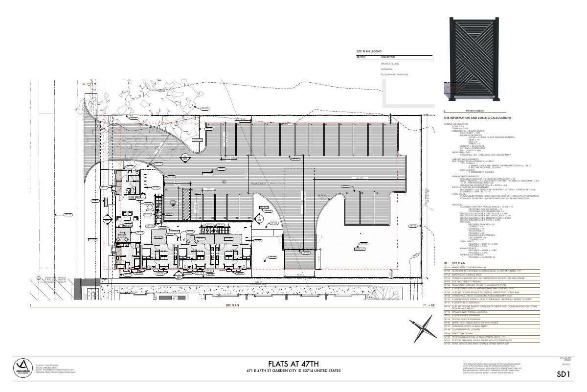 Site plan: 16-unit, three-story apartment building approved with conditions