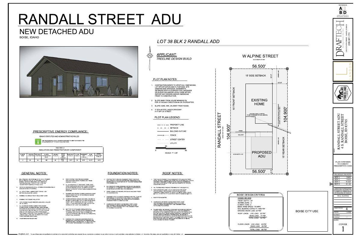 Site plan: Accessory dwelling unit proposed on a small residential lot