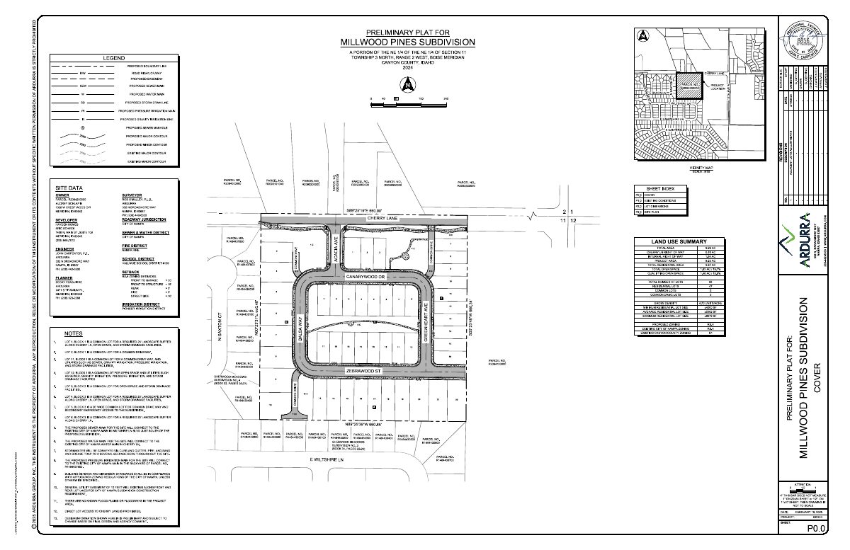 Site plan: Nampa approves 47-home Millwood Pines subdivision
