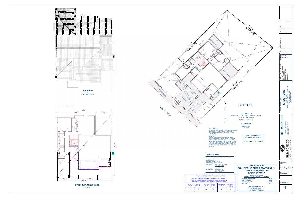 Site plan: Single-family home on vacant hillside lot approved in Boise