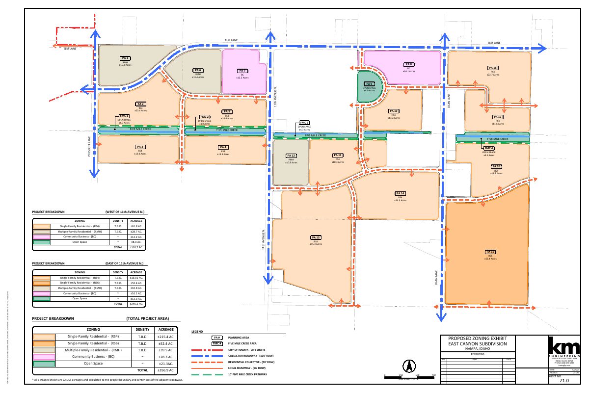 Site plan: 357-acre master planned community with homes and shops proposed