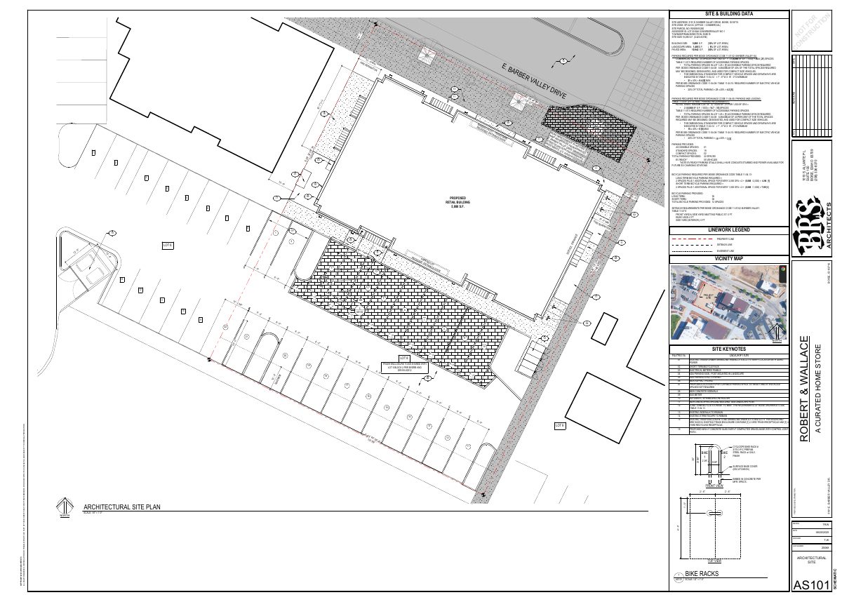 Site plan: Approved: 5,800-square-foot commercial building with 20 parking spaces