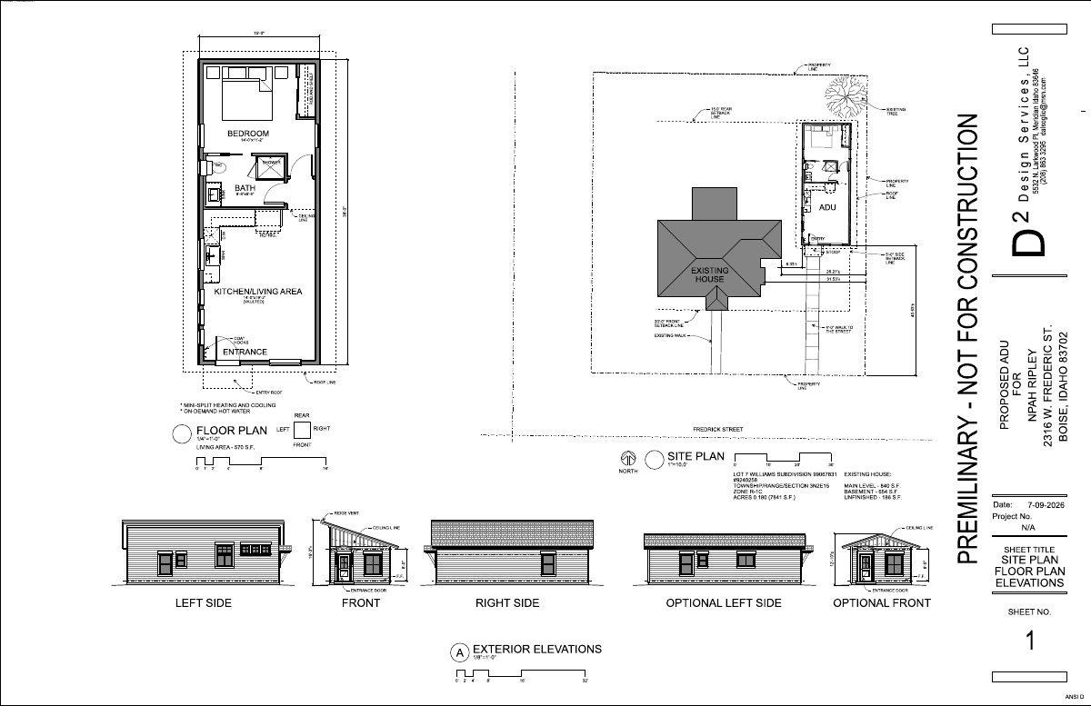 Site plan: Detached accessory dwelling unit approved on residential lot