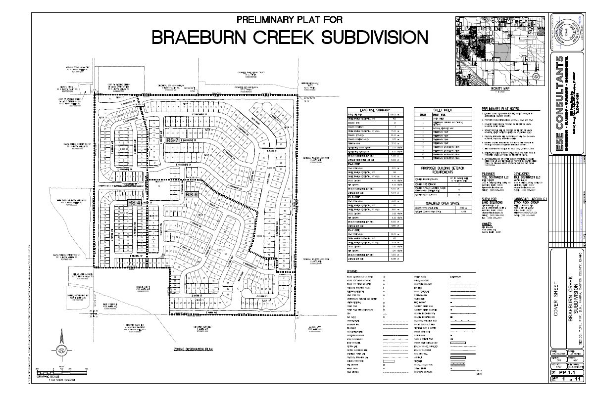 Site plan: 493-home single-family community on 138 acres of farmland voided
