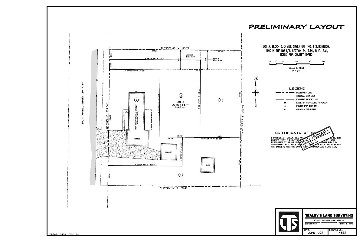 Site plan: 4-home subdivision proposed on nearly an acre, with City Council review ahead
