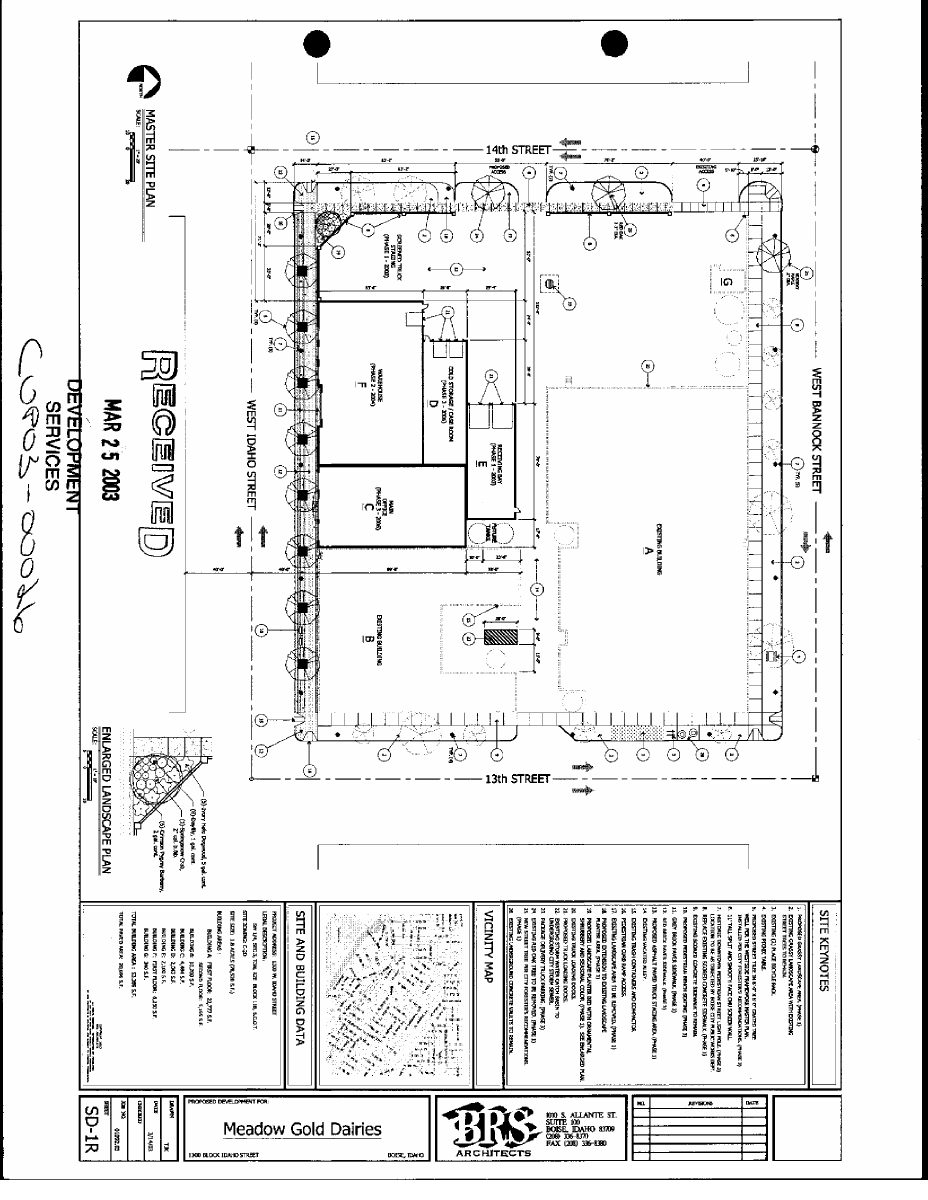 Site plan: New milk silo proposed at Meadow Gold Dairy processing complex