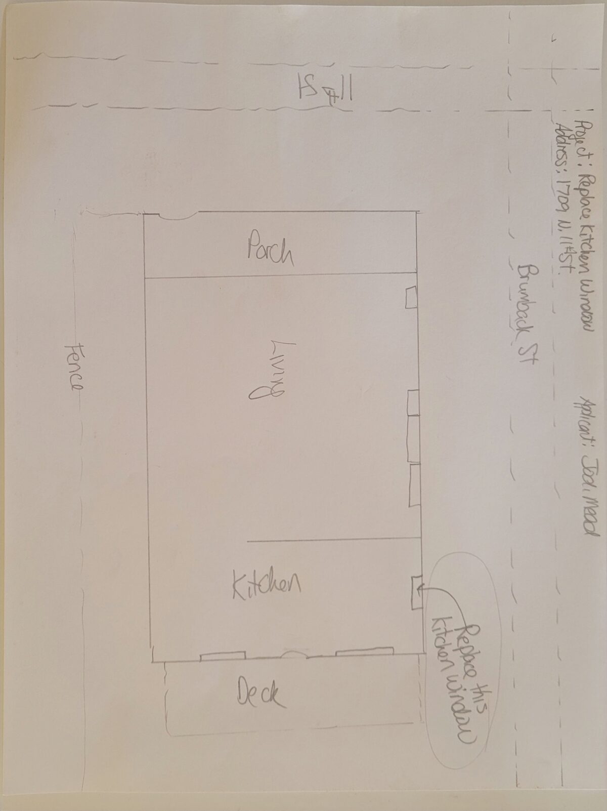 Site plan: Owner seeks approval to replace a kitchen window in historic home