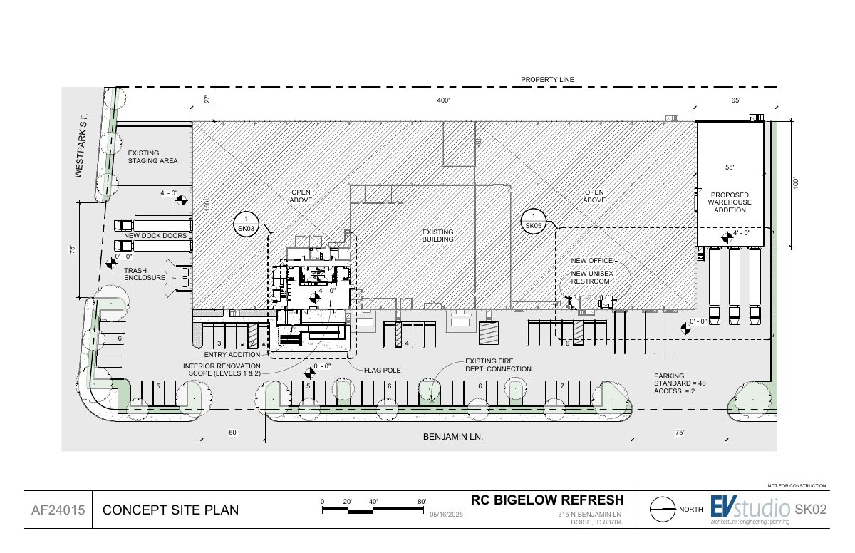 Site plan: 5,000-square-foot warehouse addition approved on industrial site