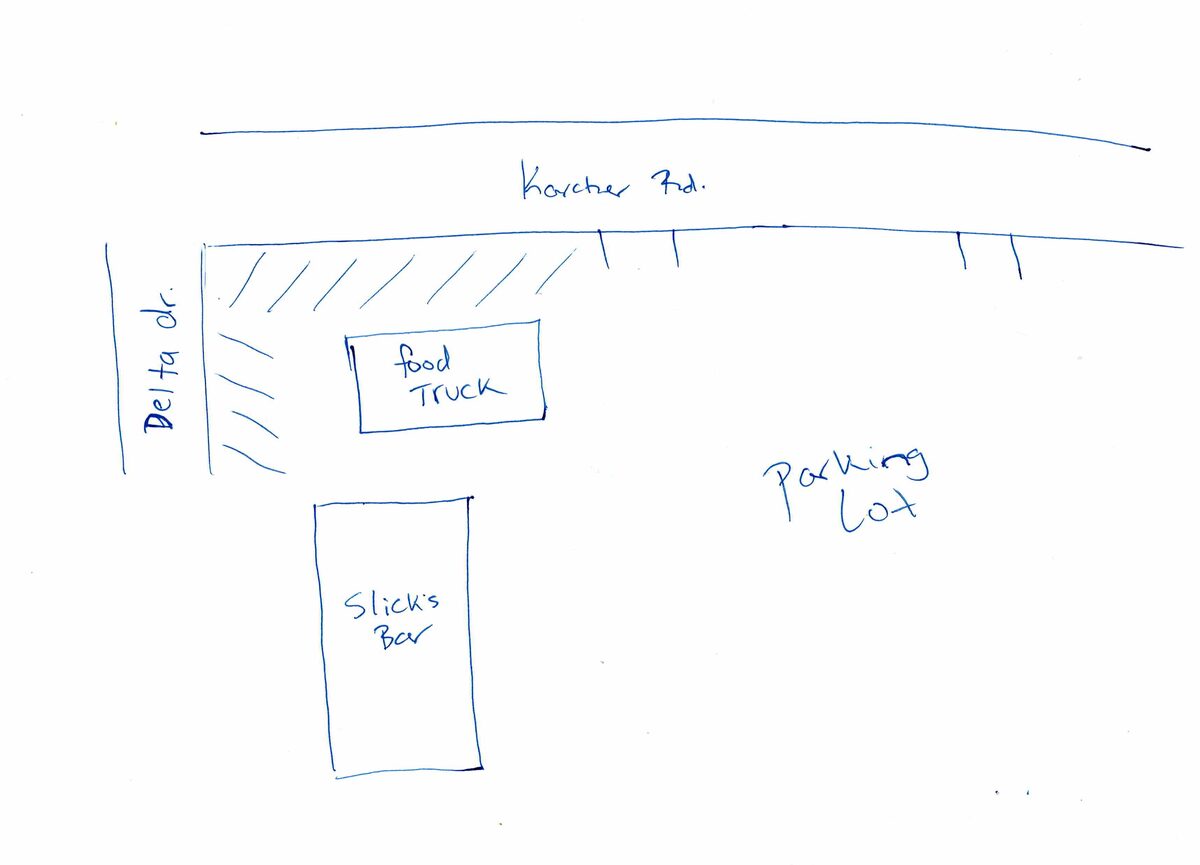 Site plan: Food truck seeks temporary permit to operate outside a bar