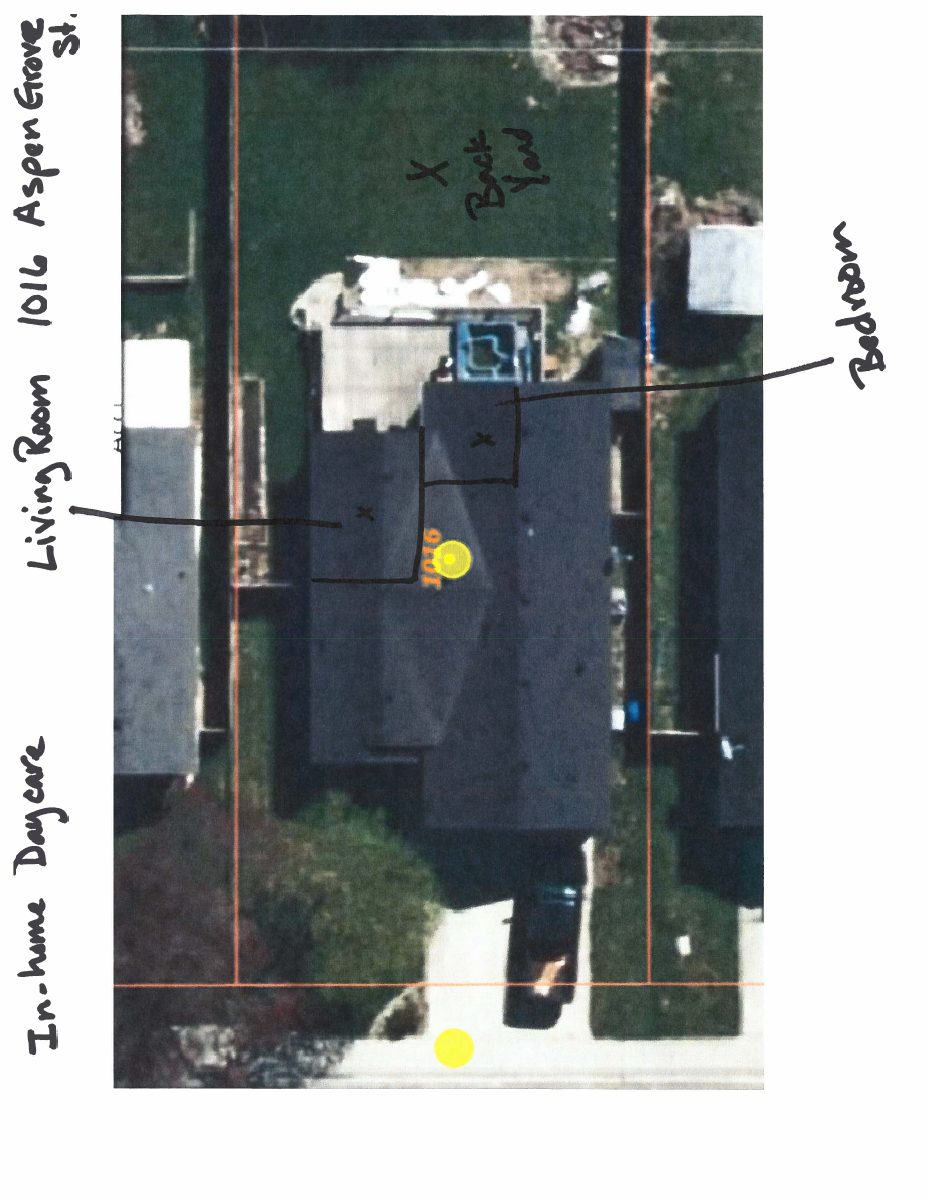 Site plan: Home daycare registration approved for residence in Nampa