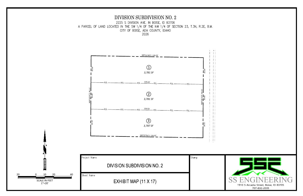 Site plan: Three attached townhomes on individual lots proposed in Boise subdivision