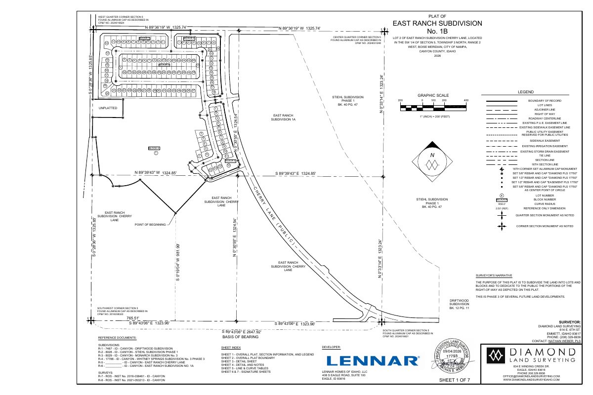 Site plan: Nampa approves 216 single-family lots in first phase of East Ranch subdivision
