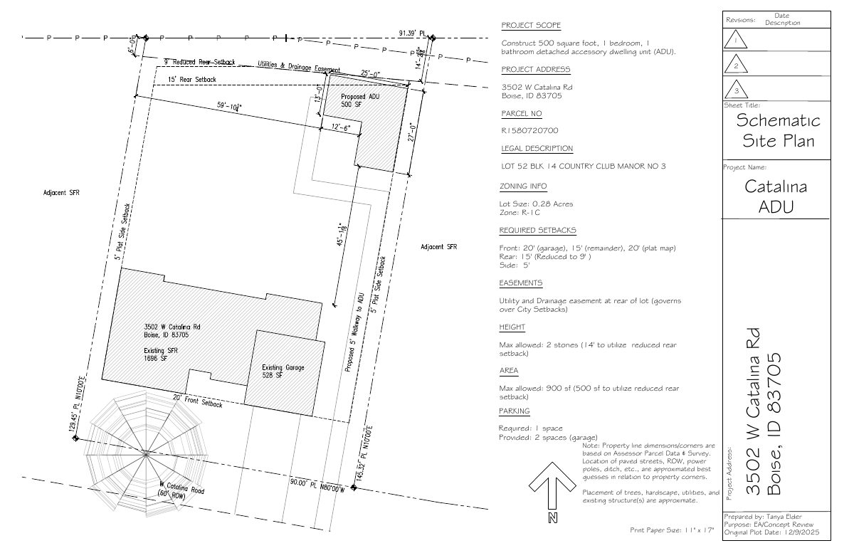 Site plan: Detached backyard accessory dwelling approved for existing single-family home