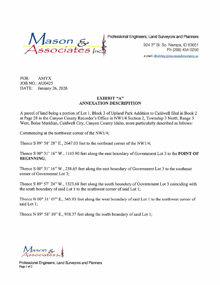 Site plan: 24-home subdivision on 9 acres approved for annexation into Caldwell