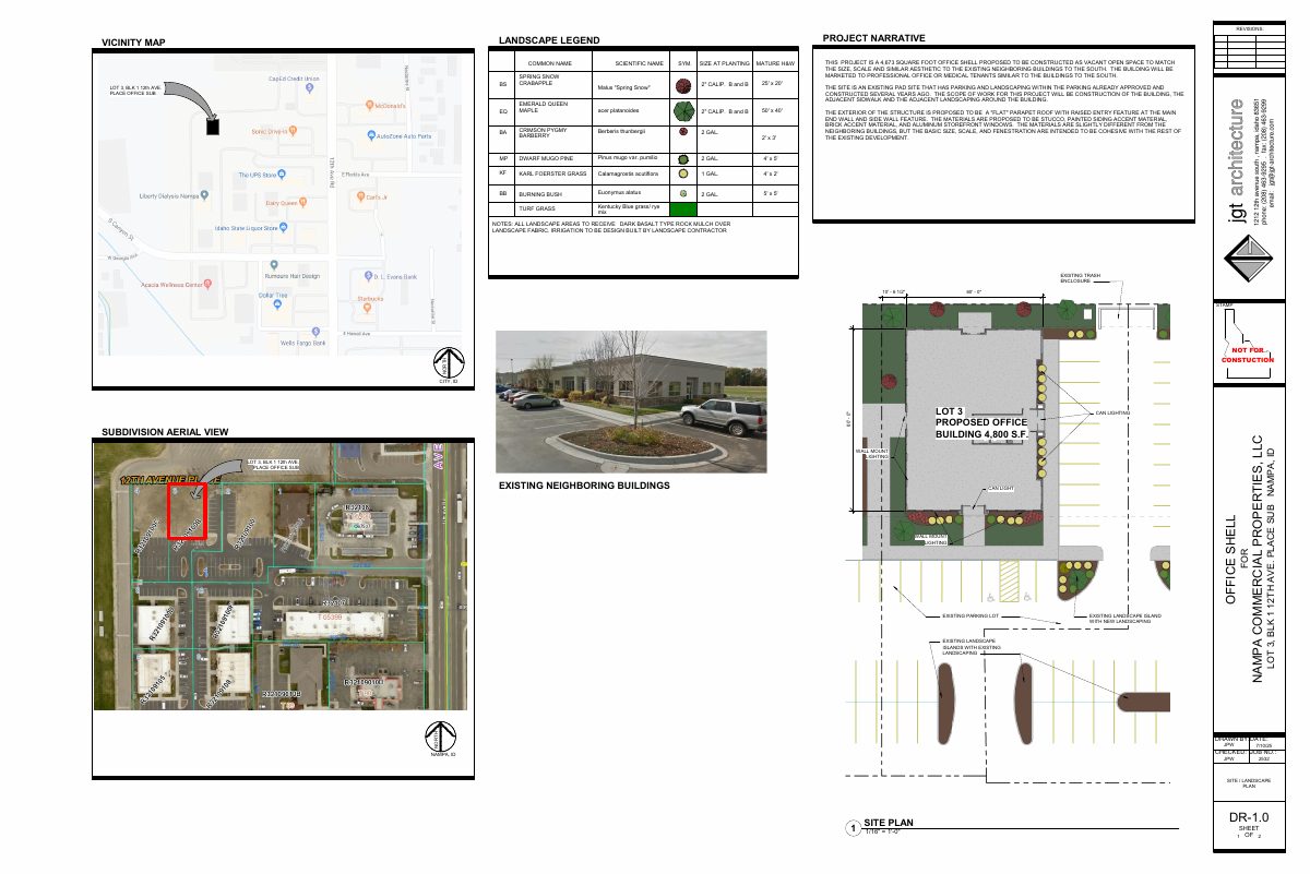Site plan: 4,600-square-foot office building approved with conditions in Nampa