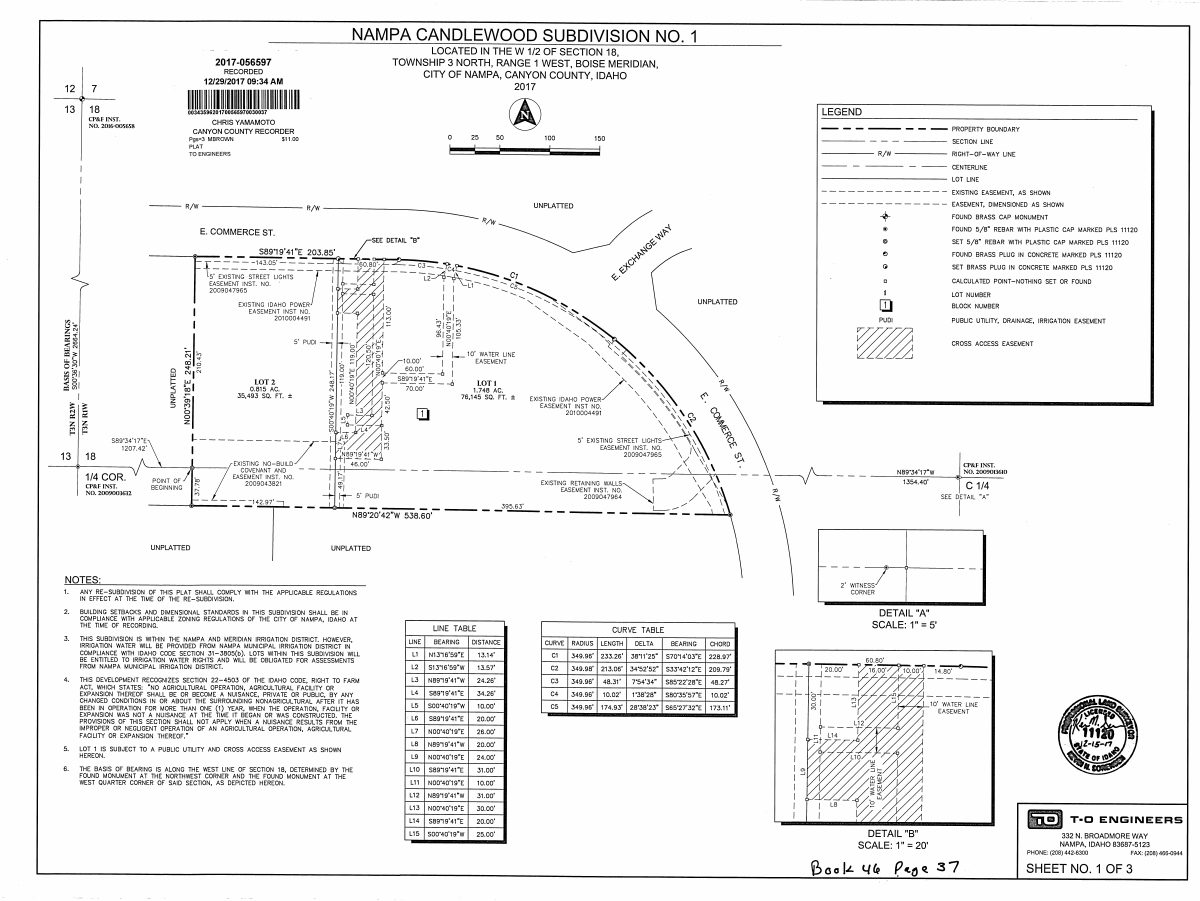 Site plan: Nampa approves lot line changes on Gateway Center parcels for future development