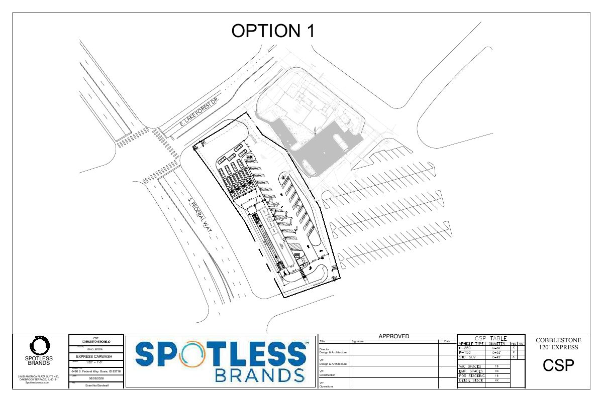 Site plan: Car wash of about 4,800 square feet proposed to replace vacant bank