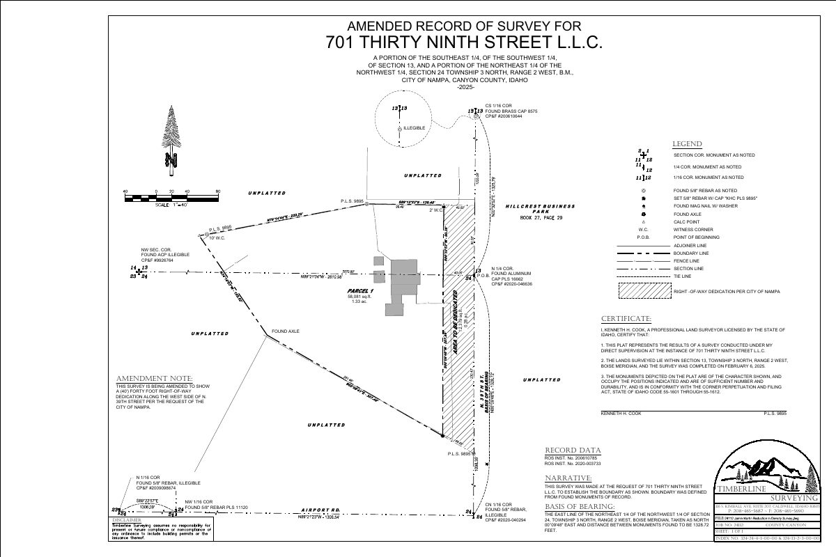 Site plan: Two Nampa lots to merge into one, with a building planned next to existing industrial site