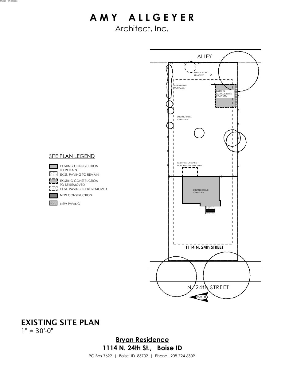 Site plan: Rear addition and new three-car garage approved for historic North End home