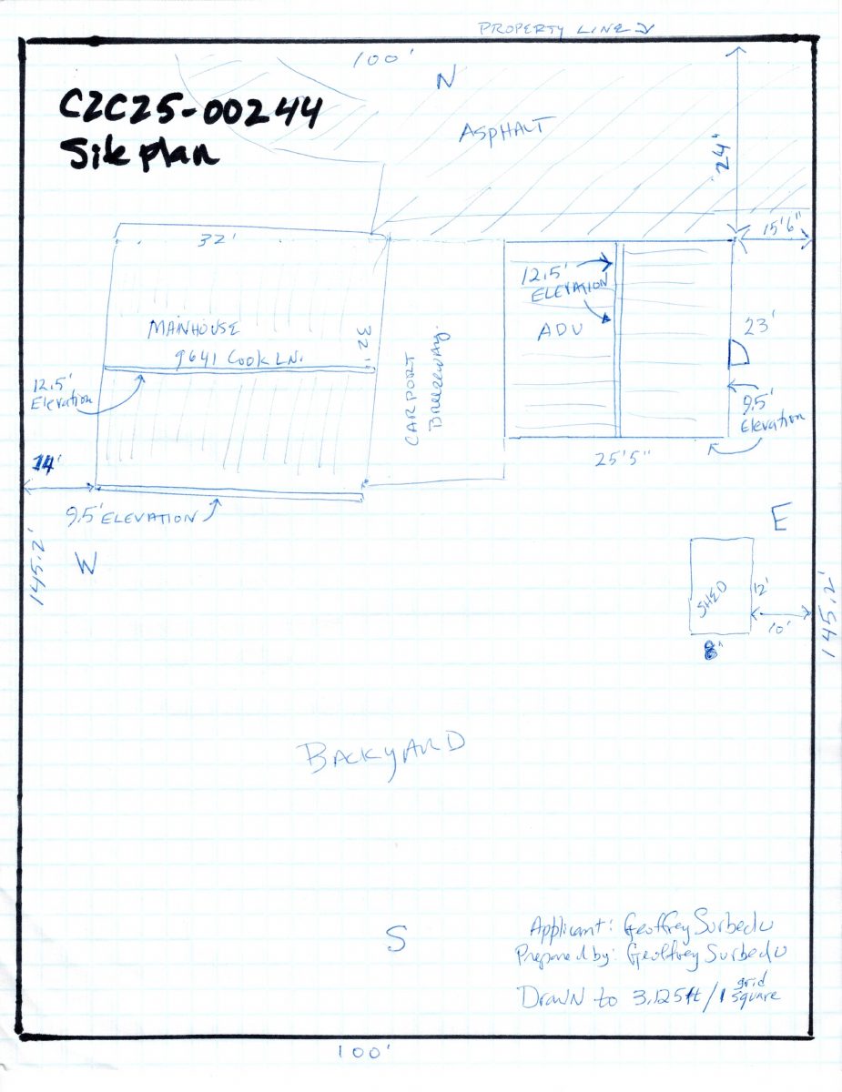 Site plan: Approved: Converting detached garage into one accessory dwelling unit