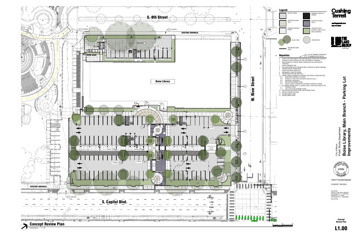 Site plan: Parking lot renovation approved for downtown library campus