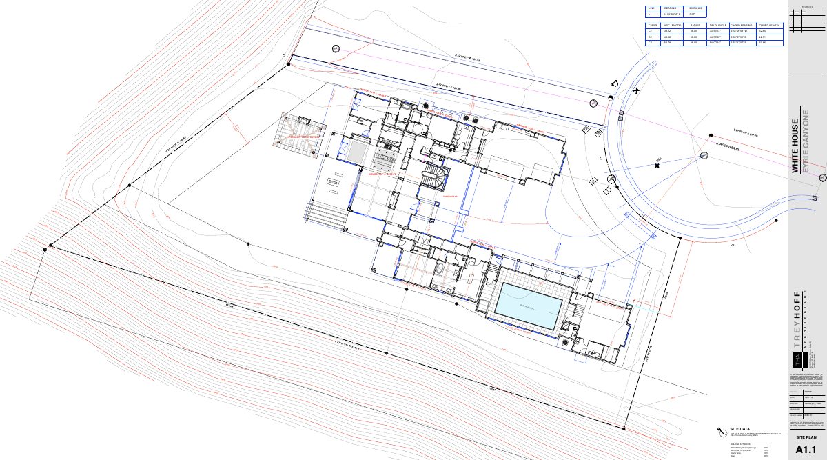 Site plan: Single-family home proposed on nearly half-acre hillside lot
