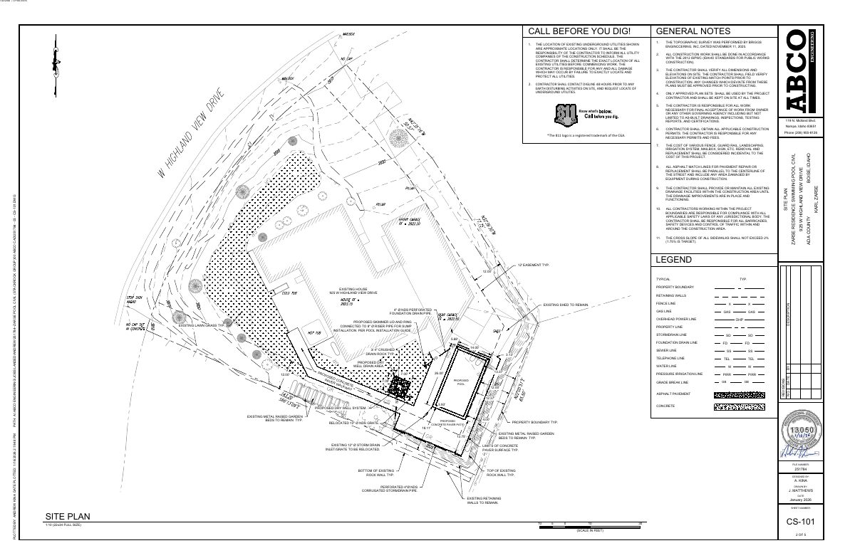 Site plan: Foothills/hillside