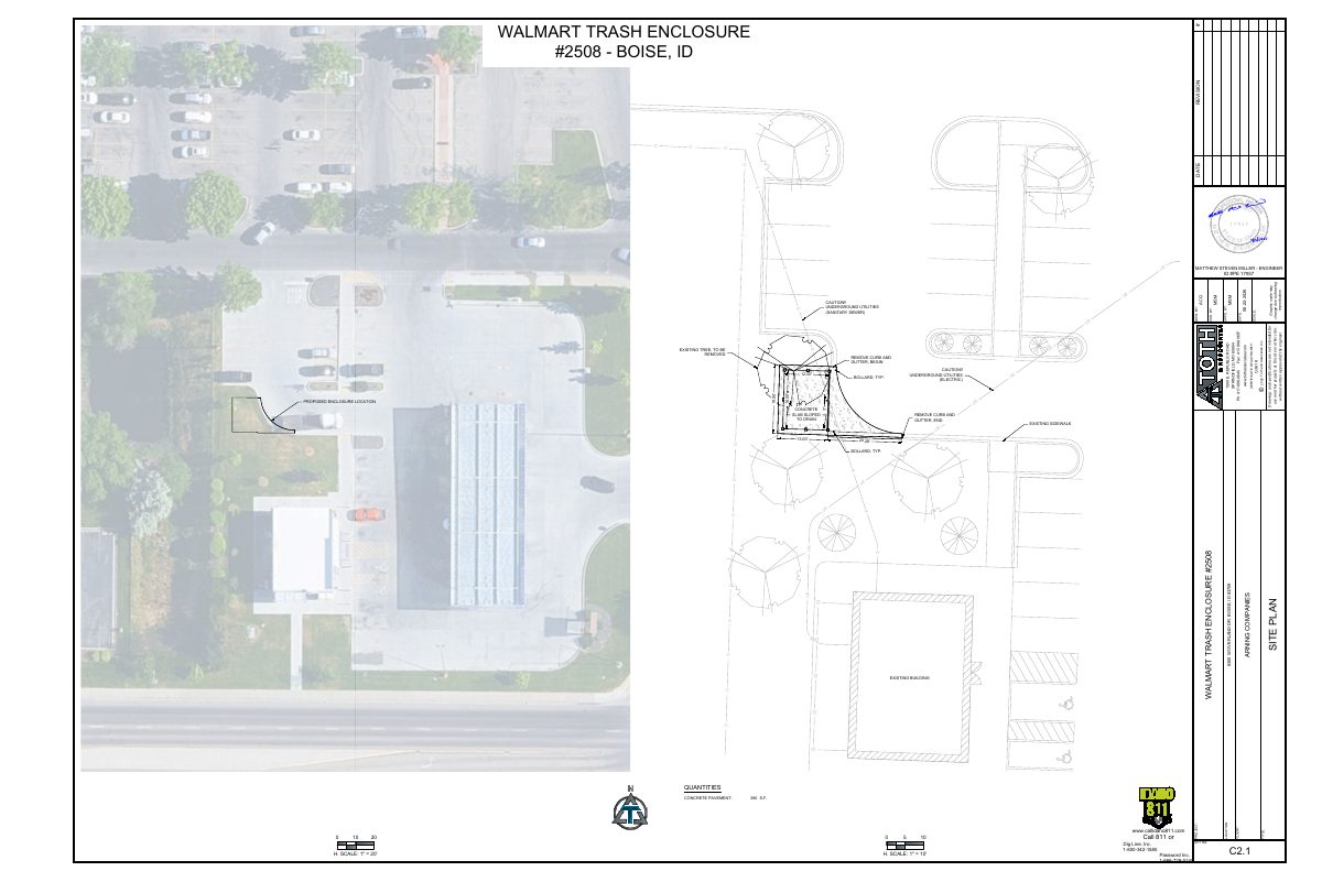 Site plan: New trash enclosure sought at existing Walmart fuel station