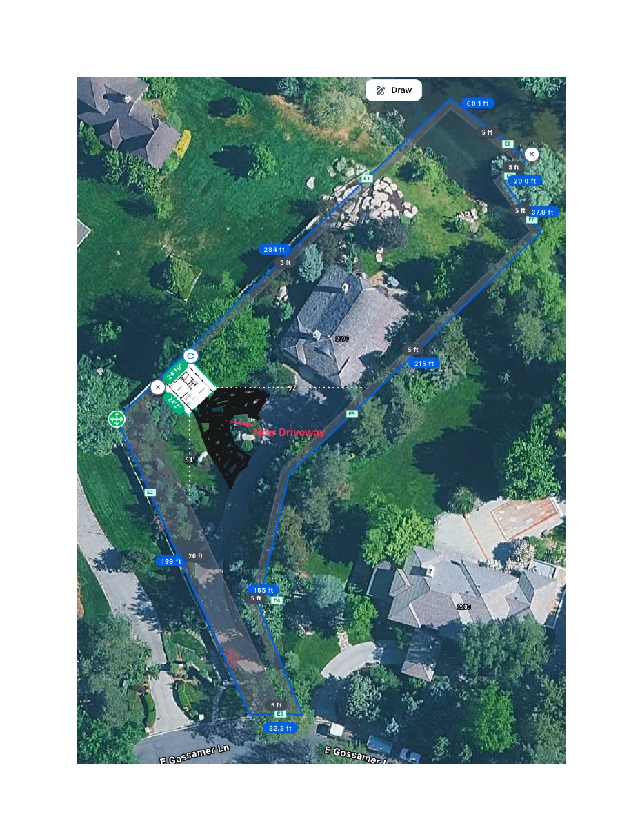 Site plan: Detached garage with 600-square-foot apartment above proposed on 0.77-acre lot