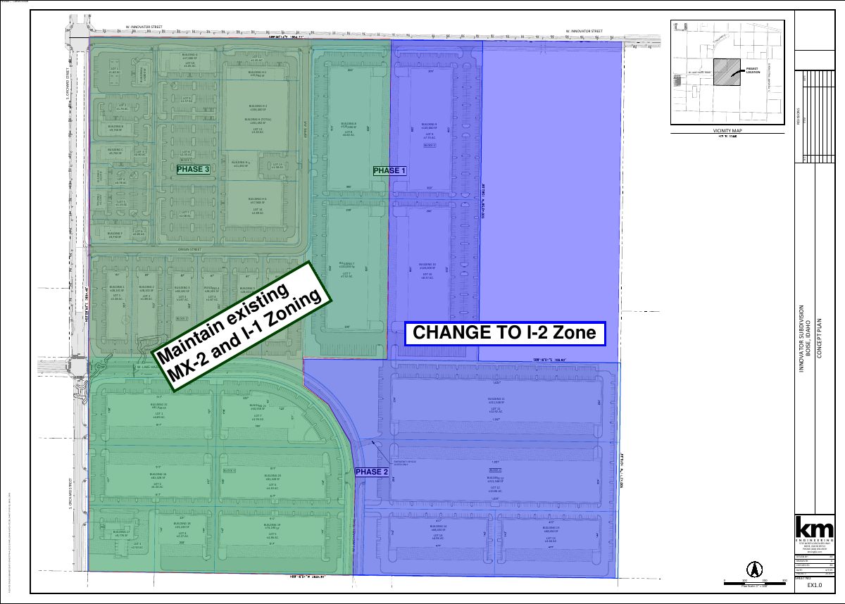 Site plan: Heavy industrial rezoning of 76 acres approved for industrial park