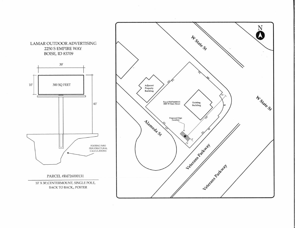 Site plan: Billboard proposed on commercial lot, under city review