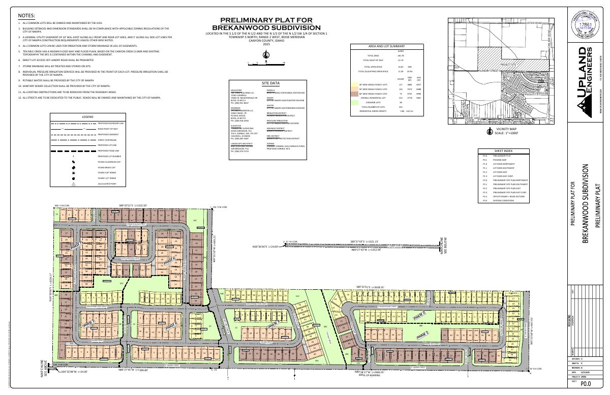 Site plan: 314 single-family lots approved for former farmland planned community