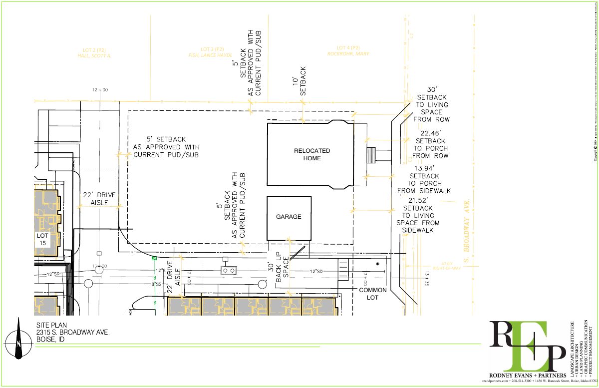 Site plan: Historic home to be moved within lot in approved Boise development
